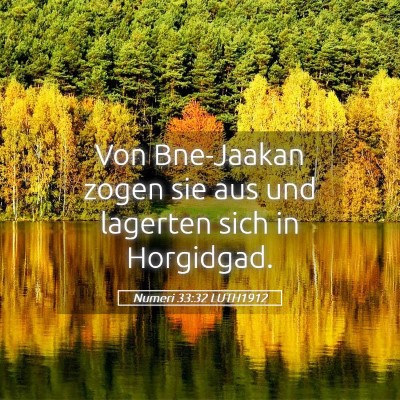 Picture 05 - Numeri 33:32 LUTH1912 - Von Bne-Jaakan zogen sie aus und lagerten sich in - Bible Verse Picture
