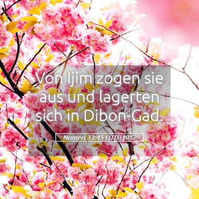 Picture 05 - Numeri 33:45 LUTH1912 - Von Ijim zogen sie aus und lagerten sich in - Bible Verse Picture