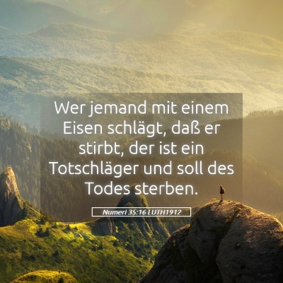 Picture 05 - Numeri 35:16 LUTH1912 - Wer jemand mit einem Eisen schlägt, daß er - Bible Verse Picture