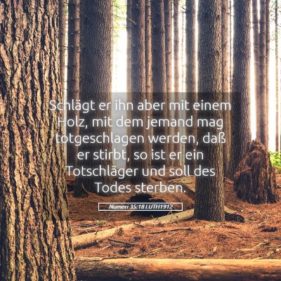 Picture 05 - Numeri 35:18 LUTH1912 - Schlägt er ihn aber mit einem Holz, mit dem - Bible Verse Picture