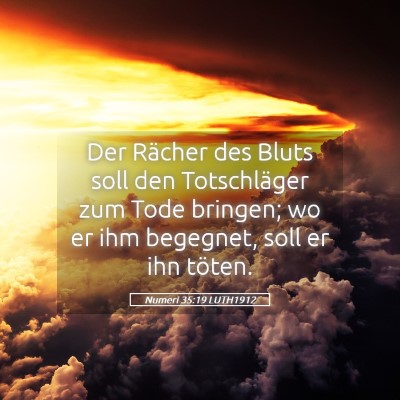 Picture 05 - Numeri 35:19 LUTH1912 - Der Rächer des Bluts soll den Totschläger zum - Bible Verse Picture