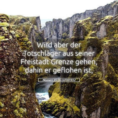 Picture 05 - Numeri 35:26 LUTH1912 - Wird aber der Totschläger aus seiner Freistadt - Bible Verse Picture