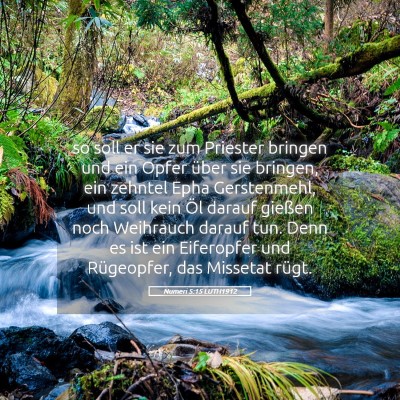 Picture 05 - Numeri 5:15 LUTH1912 - so soll er sie zum Priester bringen und ein Opfer - Bible Verse Picture
