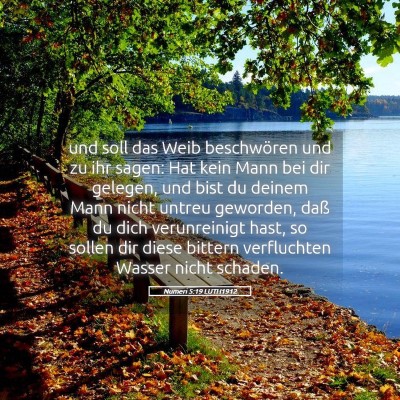 Picture 05 - Numeri 5:19 LUTH1912 - und soll das Weib beschwören und zu ihr sagen: - Bible Verse Picture