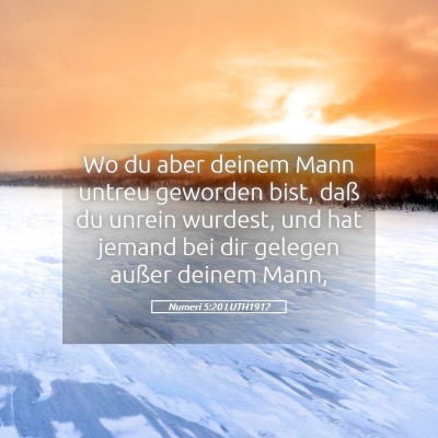 Picture 05 - Numeri 5:20 LUTH1912 - Wo du aber deinem Mann untreu geworden bist, daß - Bible Verse Picture