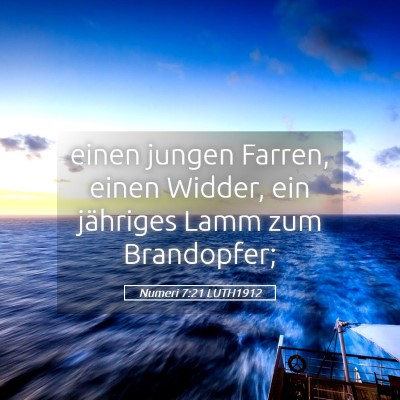 Picture 05 - Numeri 7:21 LUTH1912 - einen jungen Farren, einen Widder, ein jähriges - Bible Verse Picture