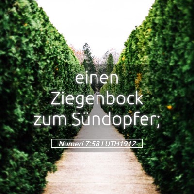 Picture 05 - Numeri 7:58 LUTH1912 - einen Ziegenbock zum - Bible Verse Picture