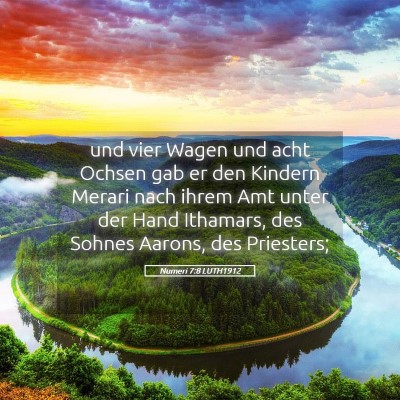 Picture 05 - Numeri 7:8 LUTH1912 - und vier Wagen und acht Ochsen gab er den Kindern - Bible Verse Picture