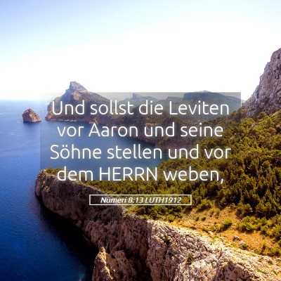 Picture 05 - Numeri 8:13 LUTH1912 - Und sollst die Leviten vor Aaron und seine Söhne - Bible Verse Picture
