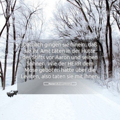 Picture 05 - Numeri 8:22 LUTH1912 - Darnach gingen sie hinein, daß sie ihr Amt - Bible Verse Picture