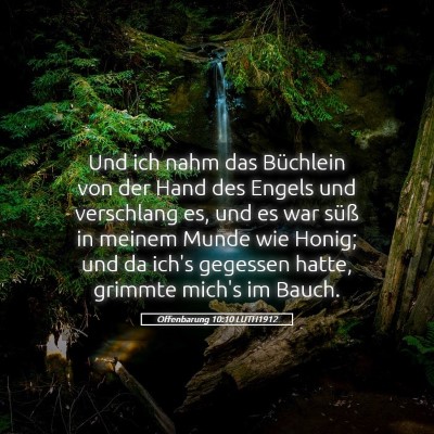 Picture 05 - Offenbarung 10:10 LUTH1912 - Und ich nahm das Büchlein von der Hand des - Bible Verse Picture