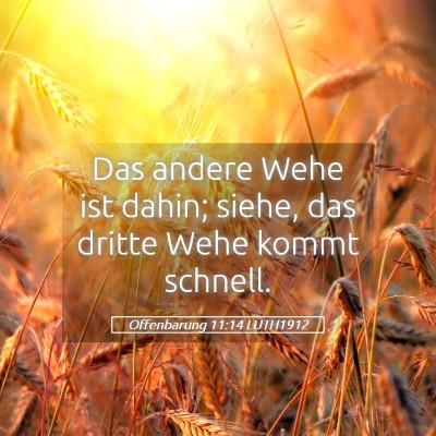 Picture 05 - Offenbarung 11:14 LUTH1912 - Das andere Wehe ist dahin; siehe, das dritte Wehe - Bible Verse Picture