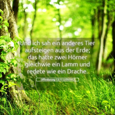 Picture 05 - Offenbarung 13:11 LUTH1912 - Und ich sah ein anderes Tier aufsteigen aus der - Bible Verse Picture