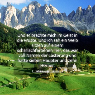 Picture 05 - Offenbarung 17:3 LUTH1912 - Und er brachte mich im Geist in die Wüste. Und - Bible Verse Picture