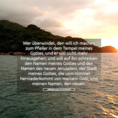 Picture 05 - Offenbarung 3:12 LUTH1912 - Wer überwindet, den will ich machen zum Pfeiler - Bible Verse Picture