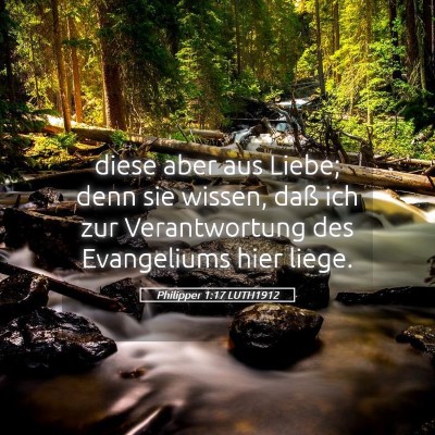 Picture 05 - Philipper 1:17 LUTH1912 - diese aber aus Liebe; denn sie wissen, daß ich - Bible Verse Picture