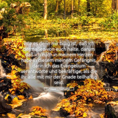 Picture 05 - Philipper 1:7 LUTH1912 - Wie es denn mir billig ist, daß ich dermaßen - Bible Verse Picture