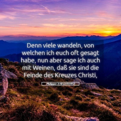 Picture 05 - Philipper 3:18 LUTH1912 - Denn viele wandeln, von welchen ich euch oft - Bible Verse Picture