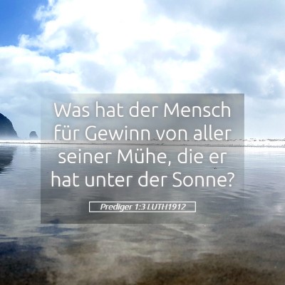 Picture 05 - Prediger 1:3 LUTH1912 - Was hat der Mensch für Gewinn von aller seiner - Bible Verse Picture