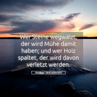 Picture 05 - Prediger 10:9 LUTH1912 - Wer Steine wegwälzt, der wird Mühe damit haben; - Bible Verse Picture