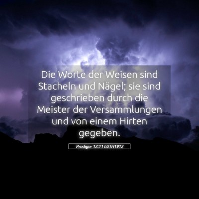 Picture 05 - Prediger 12:11 LUTH1912 - Die Worte der Weisen sind Stacheln und Nägel; - Bible Verse Picture