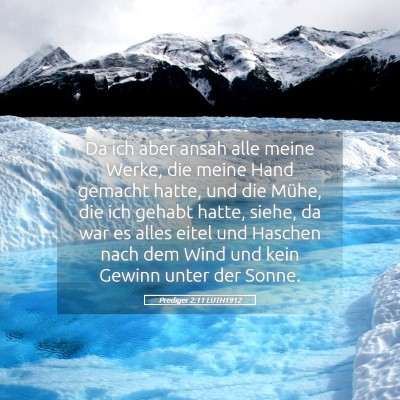 Picture 05 - Prediger 2:11 LUTH1912 - Da ich aber ansah alle meine Werke, die meine - Bible Verse Picture