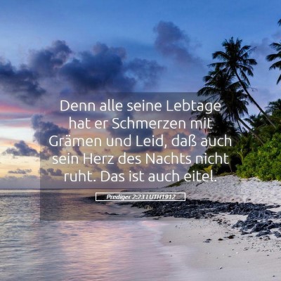 Picture 05 - Prediger 2:23 LUTH1912 - Denn alle seine Lebtage hat er Schmerzen mit - Bible Verse Picture