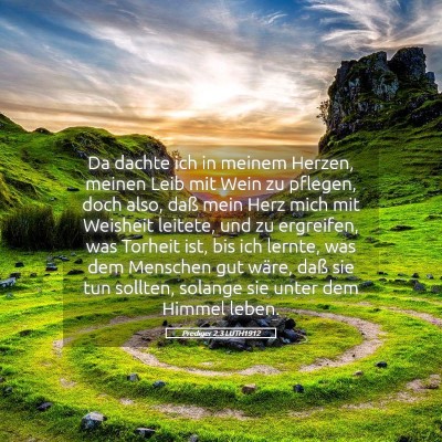Picture 05 - Prediger 2:3 LUTH1912 - Da dachte ich in meinem Herzen, meinen Leib mit - Bible Verse Picture