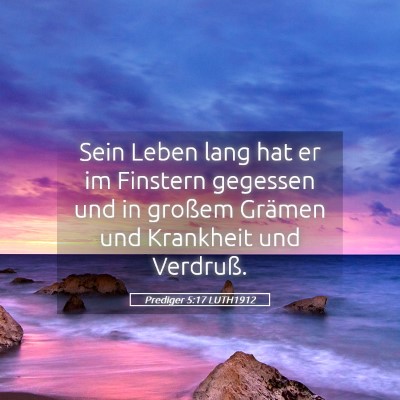 Picture 05 - Prediger 5:17 LUTH1912 - Sein Leben lang hat er im Finstern gegessen und - Bible Verse Picture