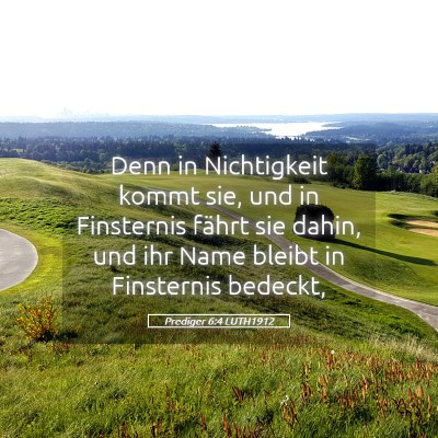 Picture 05 - Prediger 6:4 LUTH1912 - Denn in Nichtigkeit kommt sie, und in Finsternis - Bible Verse Picture
