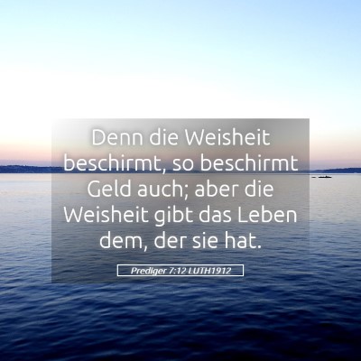 Picture 05 - Prediger 7:12 LUTH1912 - Denn die Weisheit beschirmt, so beschirmt Geld - Bible Verse Picture