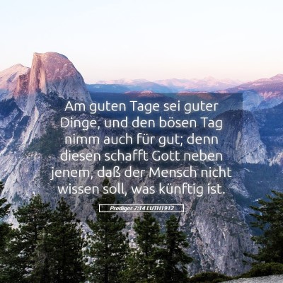 Picture 05 - Prediger 7:14 LUTH1912 - Am guten Tage sei guter Dinge, und den bösen Tag - Bible Verse Picture