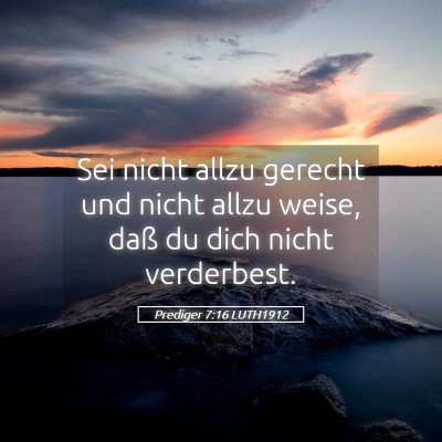 Picture 05 - Prediger 7:16 LUTH1912 - Sei nicht allzu gerecht und nicht allzu weise, - Bible Verse Picture