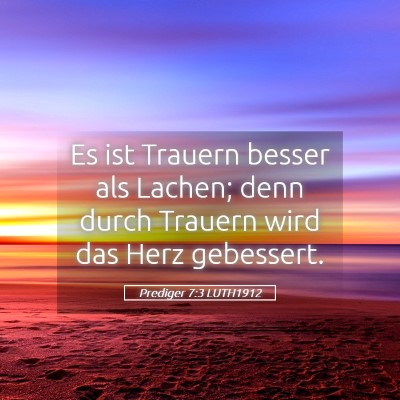 Picture 05 - Prediger 7:3 LUTH1912 - Es ist Trauern besser als Lachen; denn durch - Bible Verse Picture