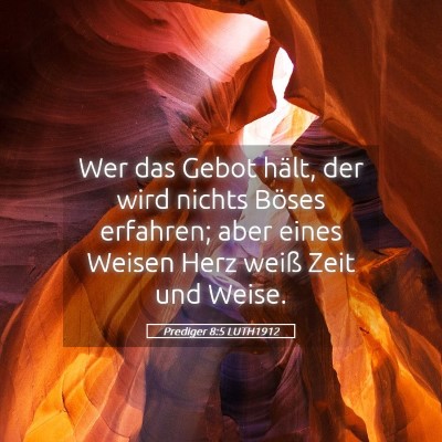 Picture 05 - Prediger 8:5 LUTH1912 - Wer das Gebot hält, der wird nichts Böses - Bible Verse Picture