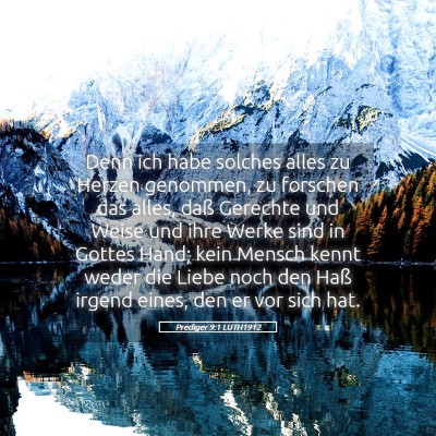 Picture 05 - Prediger 9:1 LUTH1912 - Denn ich habe solches alles zu Herzen genommen, - Bible Verse Picture