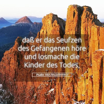 Picture 05 - Psalm 102:20 LUTH1912 - daß er das Seufzen des Gefangenen höre und - Bible Verse Picture