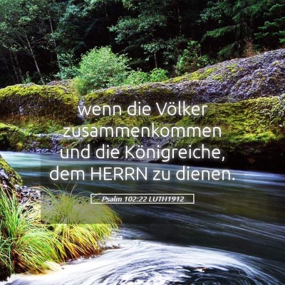 Picture 05 - Psalm 102:22 LUTH1912 - wenn die Völker zusammenkommen und die - Bible Verse Picture
