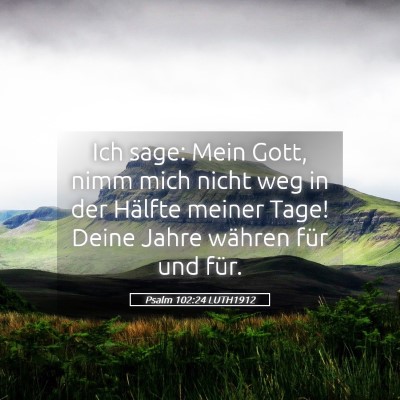Picture 05 - Psalm 102:24 LUTH1912 - Ich sage: Mein Gott, nimm mich nicht weg in der - Bible Verse Picture