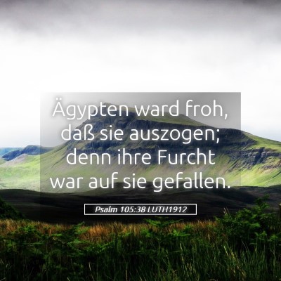 Picture 05 - Psalm 105:38 LUTH1912 - Ägypten ward froh, daß sie auszogen; denn ihre - Bible Verse Picture