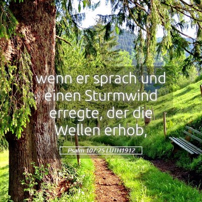 Picture 05 - Psalm 107:25 LUTH1912 - wenn er sprach und einen Sturmwind erregte, der - Bible Verse Picture