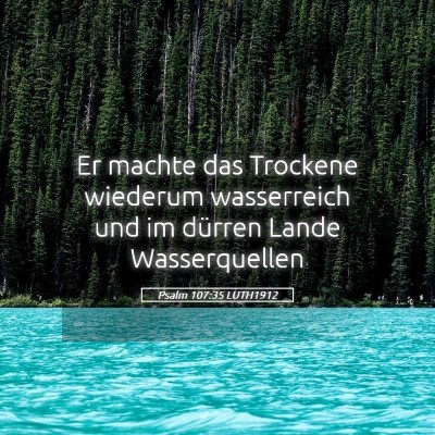 Picture 05 - Psalm 107:35 LUTH1912 - Er machte das Trockene wiederum wasserreich und - Bible Verse Picture