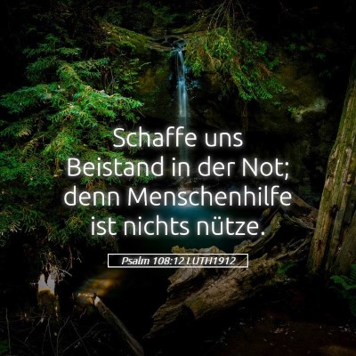 Picture 05 - Psalm 108:12 LUTH1912 - Schaffe uns Beistand in der Not; denn - Bible Verse Picture