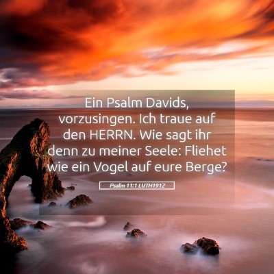 Picture 05 - Psalm 11:1 LUTH1912 - Ein Psalm Davids, vorzusingen. Ich traue auf den - Bible Verse Picture