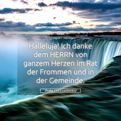 Picture 05 - Psalm 111:1 LUTH1912 - Halleluja! Ich danke dem HERRN von ganzem Herzen - Bible Verse Picture
