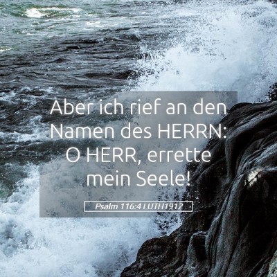 Picture 05 - Psalm 116:4 LUTH1912 - Aber ich rief an den Namen des HERRN: O HERR, - Bible Verse Picture