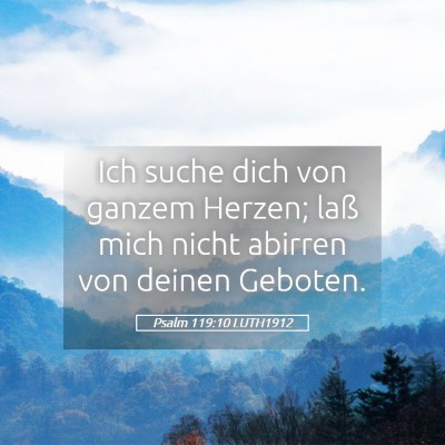 Picture 05 - Psalm 119:10 LUTH1912 - Ich suche dich von ganzem Herzen; laß mich nicht - Bible Verse Picture