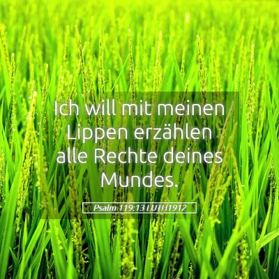 Picture 05 - Psalm 119:13 LUTH1912 - Ich will mit meinen Lippen erzählen alle Rechte - Bible Verse Picture