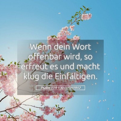 Picture 05 - Psalm 119:130 LUTH1912 - Wenn dein Wort offenbar wird, so erfreut es und - Bible Verse Picture