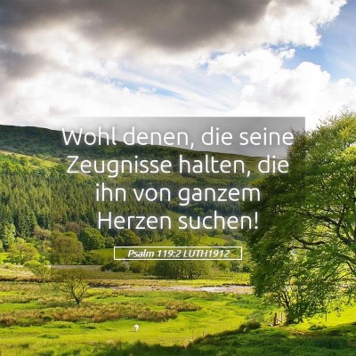 Picture 05 - Psalm 119:2 LUTH1912 - Wohl denen, die seine Zeugnisse halten, die ihn - Bible Verse Picture
